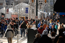 Super Bowl XLVI - downtown Indianapolis crowds