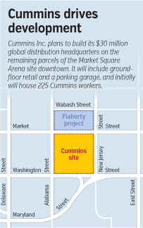 Cummins downtown HQ map