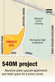 Map of Keystone apartments and retail space