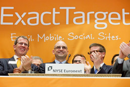 ExactTarget execs ring the bell at NYSE.