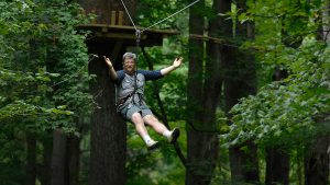 Arts and Entertainment Editor Lou Harry unleashed his inner outdoorsman in August at Eagle Creek Park's Go Ape adventure course, which includes a zip line.