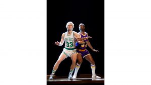 Tug Coker, left, and Kevin Daniels play basketball superstars Larry Bird and Earvin ''Magic'' Johnson in the Broadway production of ''Magic-Bird.''