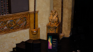 The building's interior is replete with Egyptian and West African architectural touches.