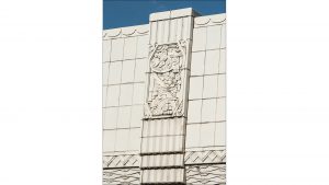 The downtown landmark, known for its art deco features, including terra cotta, dates to 1931.