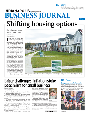 Front Page of IBJ's November 3, 2023 issue